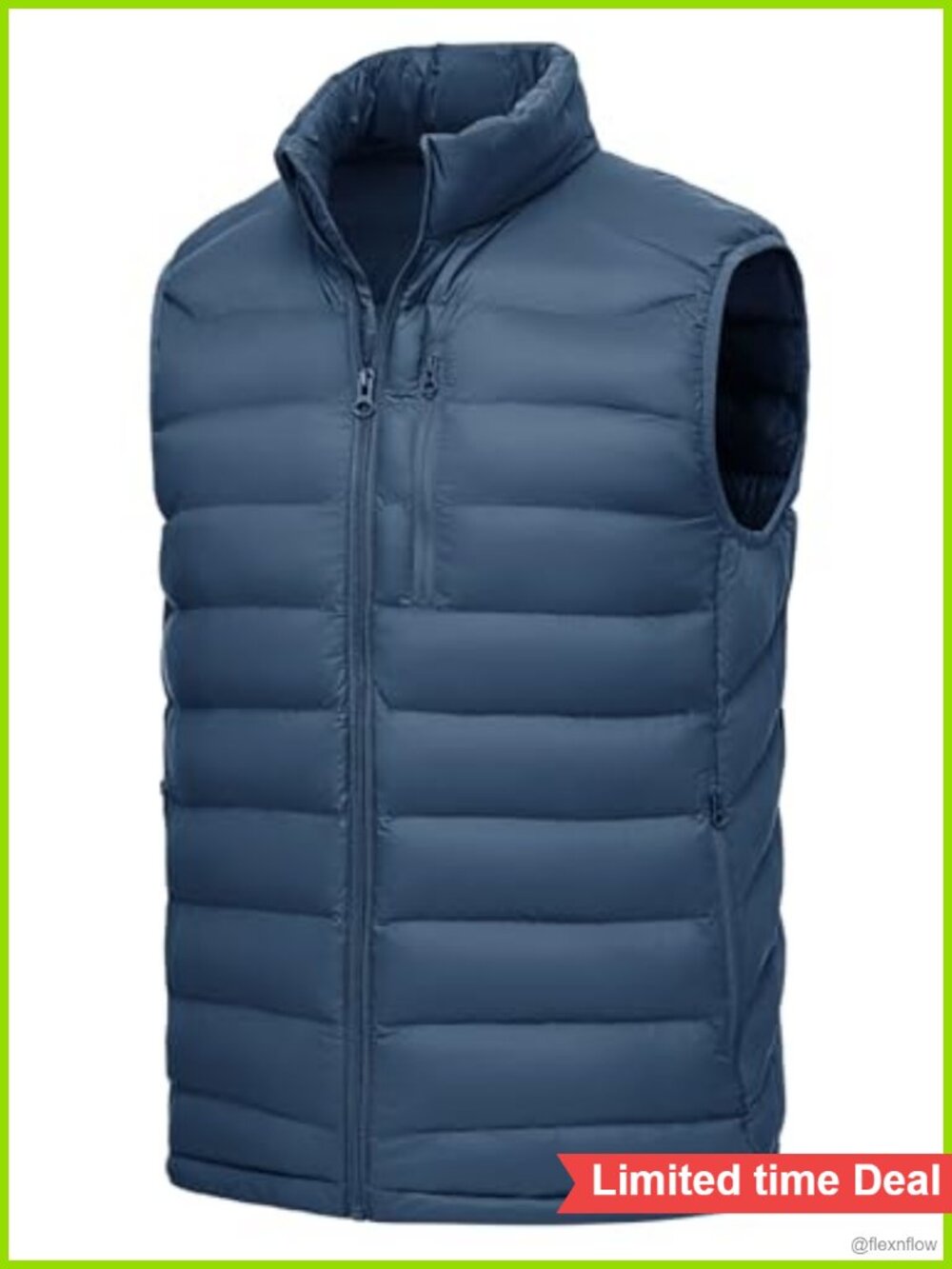 Men's Quilted Puffer Vest Water-Resistant Nylon Insulated Zip Up Outdoor
